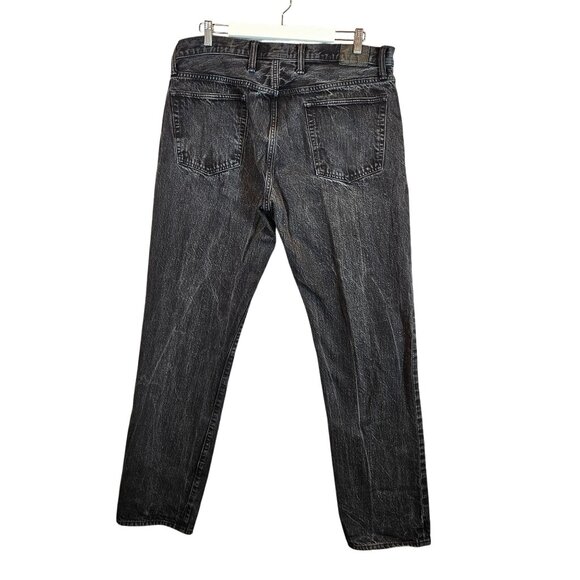 Gap 1969 Mens Straight Fit Denim Jeans 38x36 Black Distressed Wash cotton rugged - Picture 2 of 16